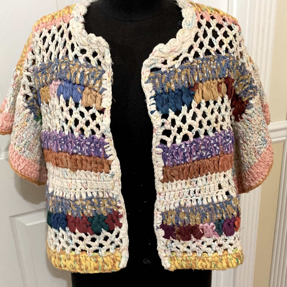 NWT Anthropologie ONE OF A KIND sweater size M/L. Crafted from silk saris!